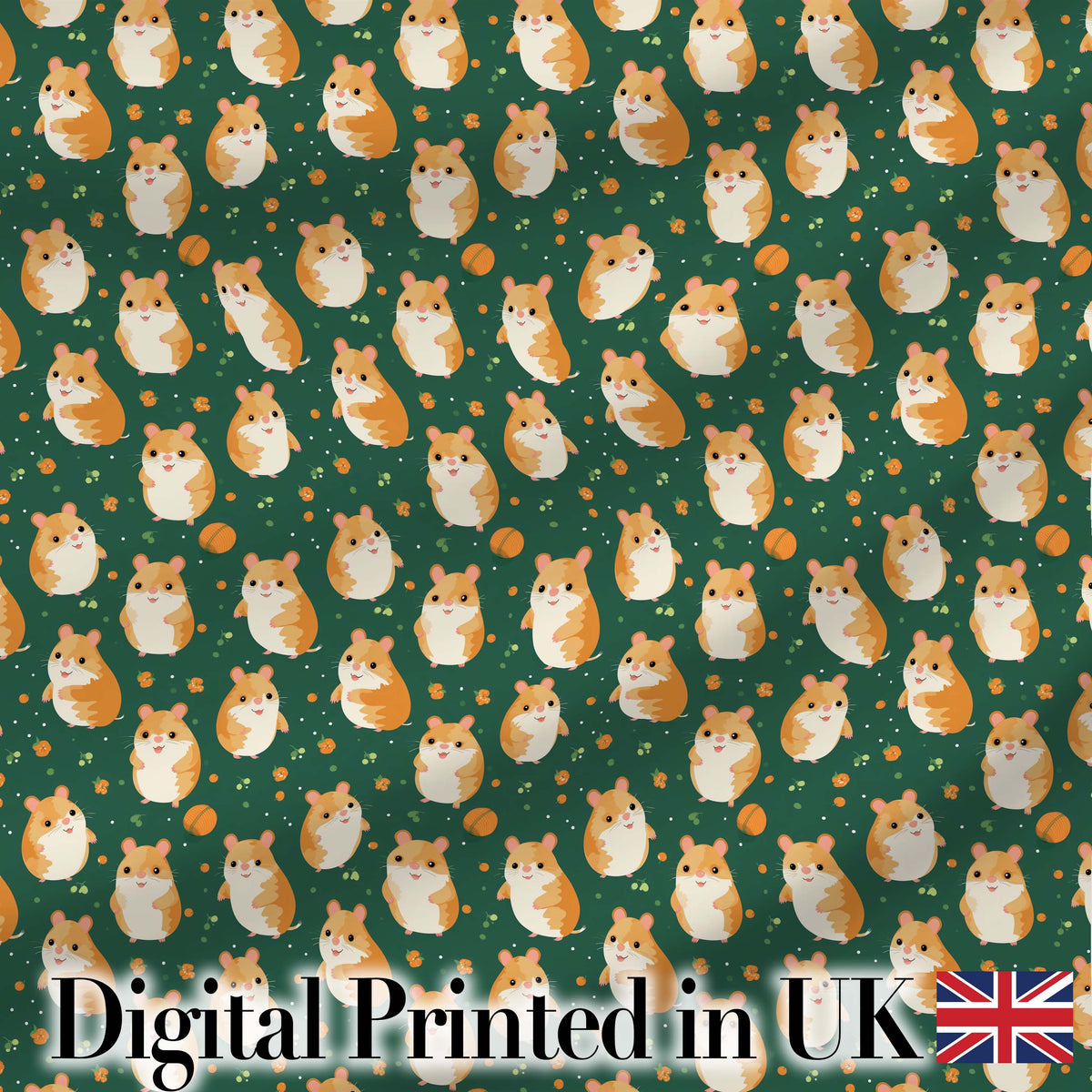 Mixed Cute Hamster Pastel Character Seamless Pattern Lovely  Digital Print Material by the Metre UK Sewing Quilting Textile