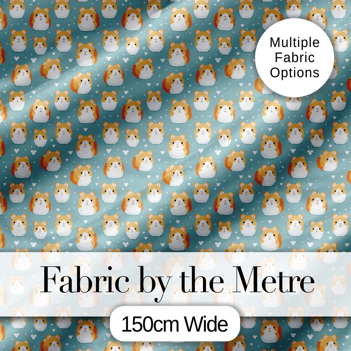 Hamster Floral Branch Cute Animal Seamless Pattern Cute Unique Gift  Digital Print Material by the Metre UK Sewing Quilting Textile