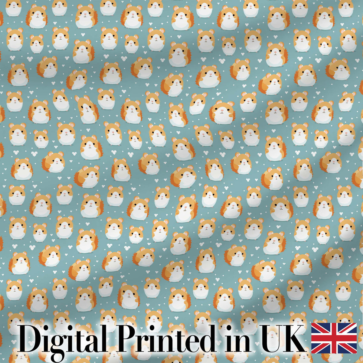 Hamster Floral Branch Cute Animal Seamless Pattern Cute Unique Gift  Digital Print Material by the Metre UK Sewing Quilting Textile