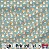 Hamster Floral Branch Cute Animal Seamless Pattern Cute Unique Gift  Digital Print Material by the Metre UK Sewing Quilting Textile