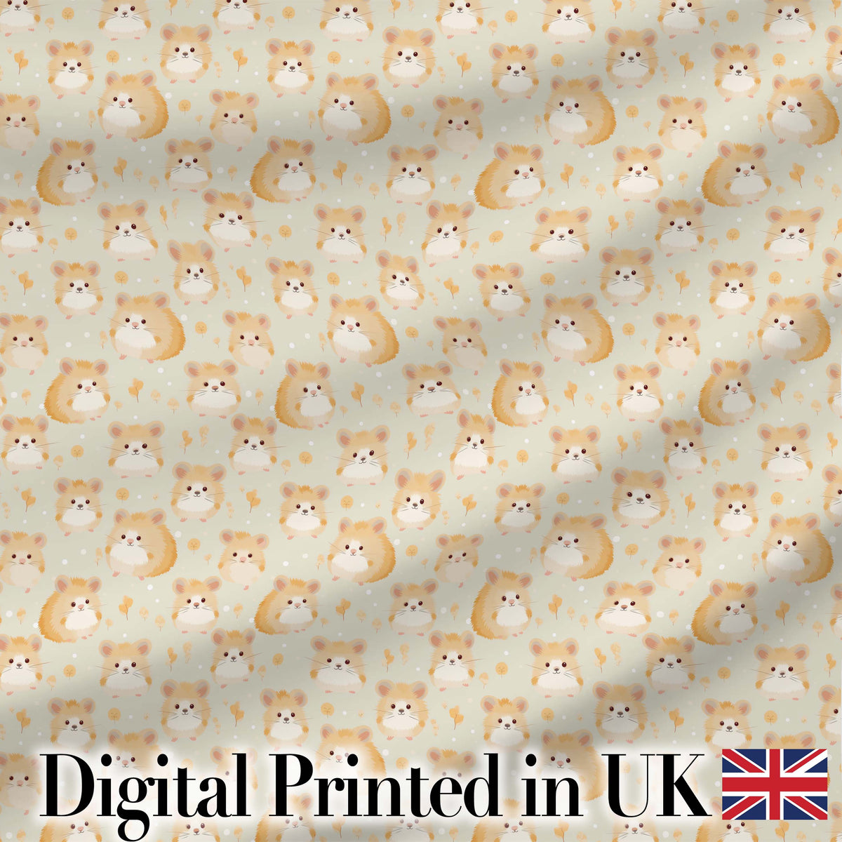 Cartoon Hamster Family Warm Tone Seamless Pattern Cute Unique Gift  Digital Print Material by the Metre UK Sewing Quilting Textile
