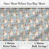 Watercolor Bunny Meadow Floral Seamless Pattern Perfect Gift for Her  Digital Print Material by the Metre UK Sewing Quilting Textile