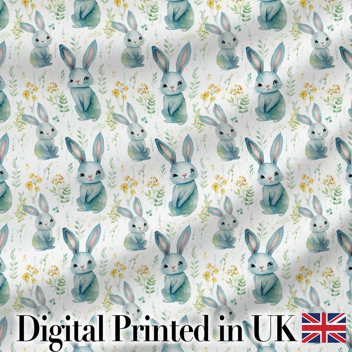 Vintage Style Bunny Rose Garden Seamless Pattern Cute Unique Gift  Digital Print Material by the Metre UK Sewing Quilting Textile