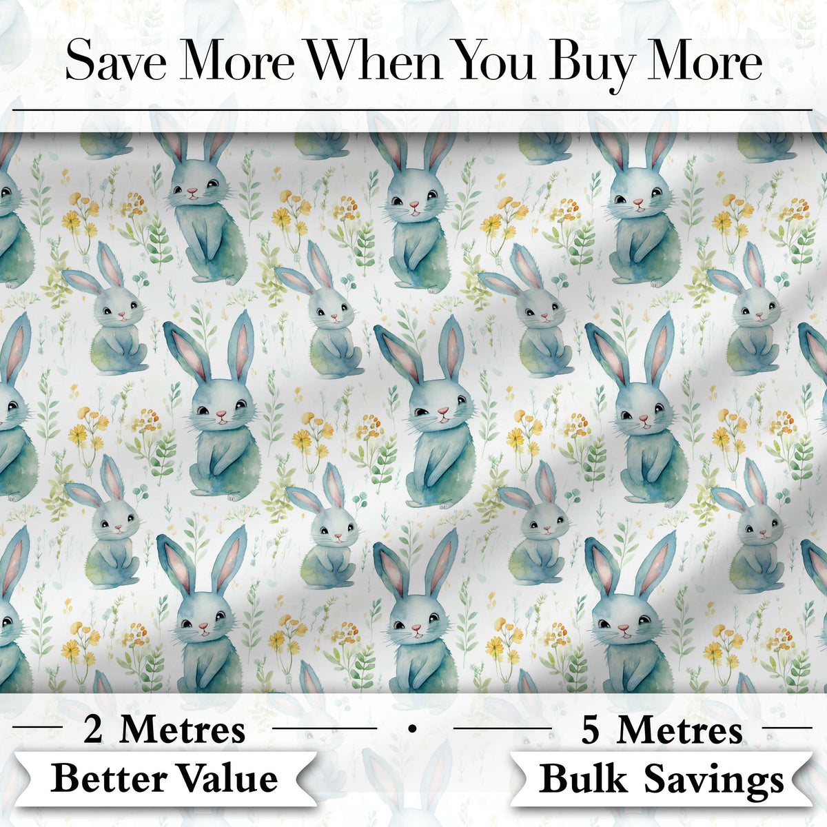 Vintage Style Bunny Rose Garden Seamless Pattern Cute Unique Gift  Digital Print Material by the Metre UK Sewing Quilting Textile