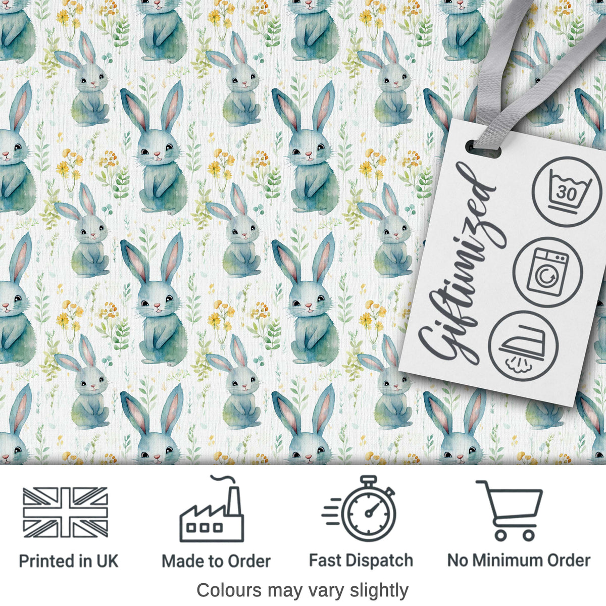 Vintage Style Bunny Rose Garden Seamless Pattern Cute Unique Gift  Digital Print Material by the Metre UK Sewing Quilting Textile