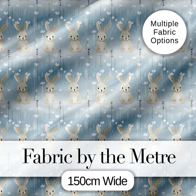 Vibrant Abstract Bunny Portrait Seamless Pattern Cute Unique Gift  Digital Print Material by the Metre UK Sewing Quilting Textile