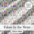 Cute Pastel Bunny Botanical Folk Art Seamless Pattern Lovely  Digital Print Material by the Metre UK Sewing Quilting Textile