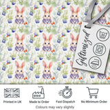 Cute Pastel Bunny Botanical Folk Art Seamless Pattern Lovely  Digital Print Material by the Metre UK Sewing Quilting Textile