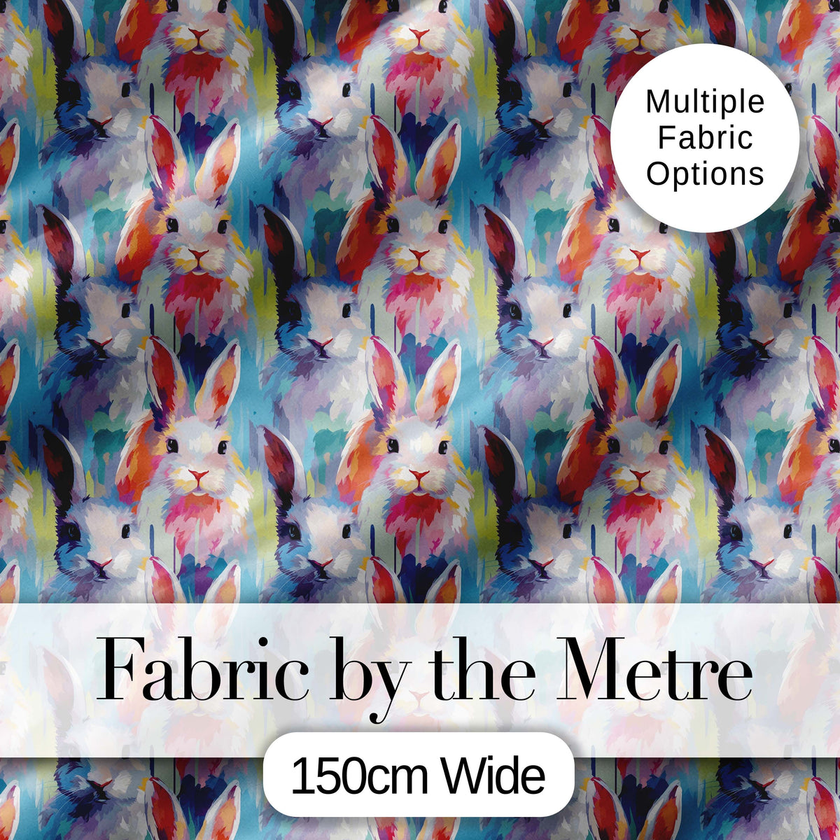 Soft Watercolor Bunny Meadow Light Blue Seamless Pattern Lovely  Digital Print Material by the Metre UK Sewing Quilting Textile
