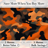 Orange Beige Camouflage Soft Contrast Seamless Pattern Lovely  Digital Print Material by the Metre UK Sewing Quilting Textile