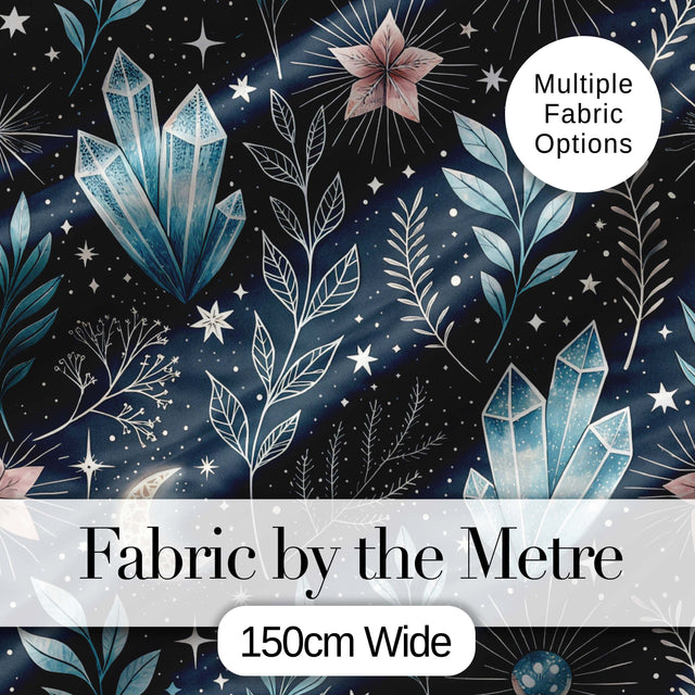 Owl Moon Stars Night Sky Botanical Seamless Pattern Cute Unique Gift  Digital Print Material by the Metre UK Sewing Quilting Textile