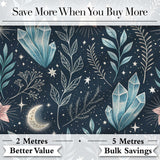 Owl Moon Stars Night Sky Botanical Seamless Pattern Cute Unique Gift  Digital Print Material by the Metre UK Sewing Quilting Textile