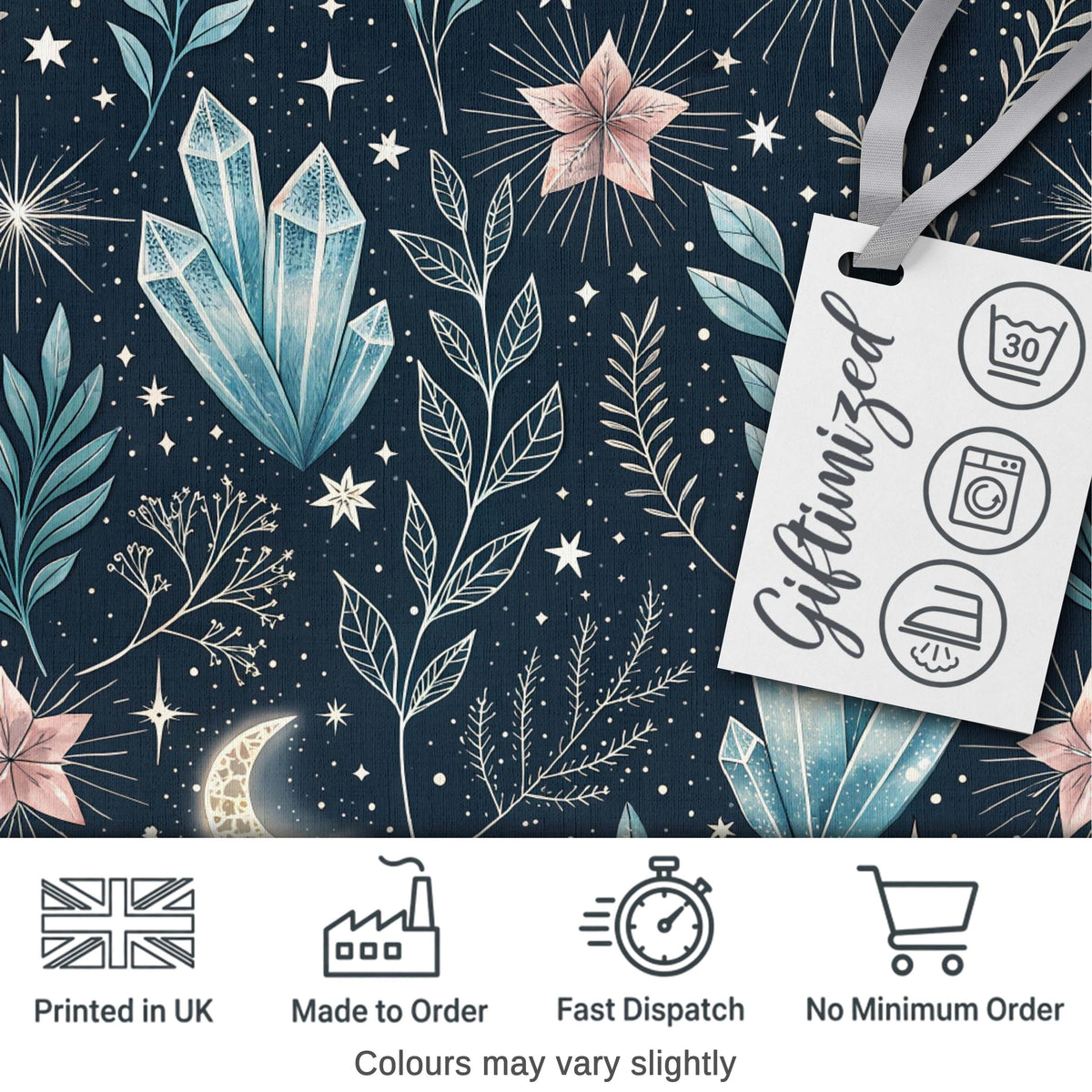 Owl Moon Stars Night Sky Botanical Seamless Pattern Cute Unique Gift  Digital Print Material by the Metre UK Sewing Quilting Textile