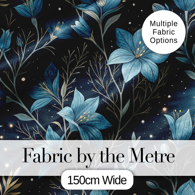 Celestial Leaves Moon Stars Night Sky Seamless Pattern Lovely  Digital Print Material by the Metre UK Sewing Quilting Textile