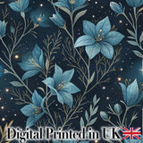 Celestial Leaves Moon Stars Night Sky Seamless Pattern Lovely  Digital Print Material by the Metre UK Sewing Quilting Textile