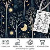 Dark Botanical Moon Stars Night Meadow Seamless Pattern Lovely  Digital Print Material by the Metre UK Sewing Quilting Textile