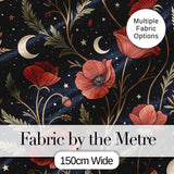 Golden Celestial Floral Swirl Stars Night Seamless Pattern Lovely  Digital Print Material by the Metre UK Sewing Quilting Textile