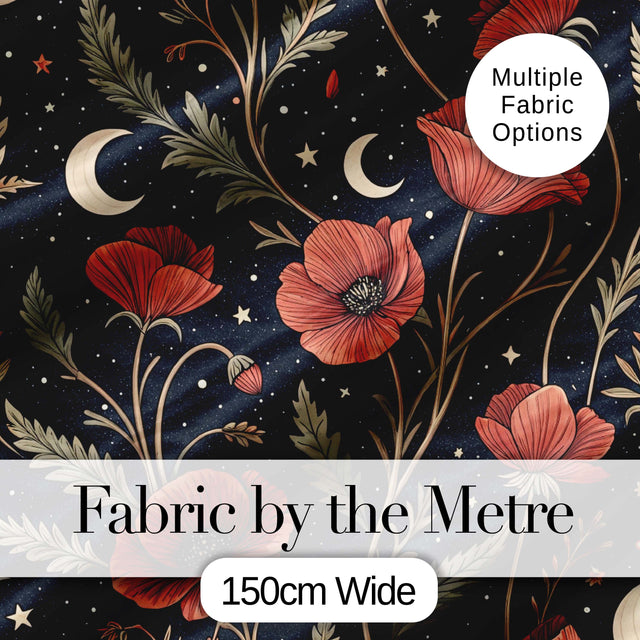 Golden Celestial Floral Swirl Stars Night Seamless Pattern Lovely  Digital Print Material by the Metre UK Sewing Quilting Textile
