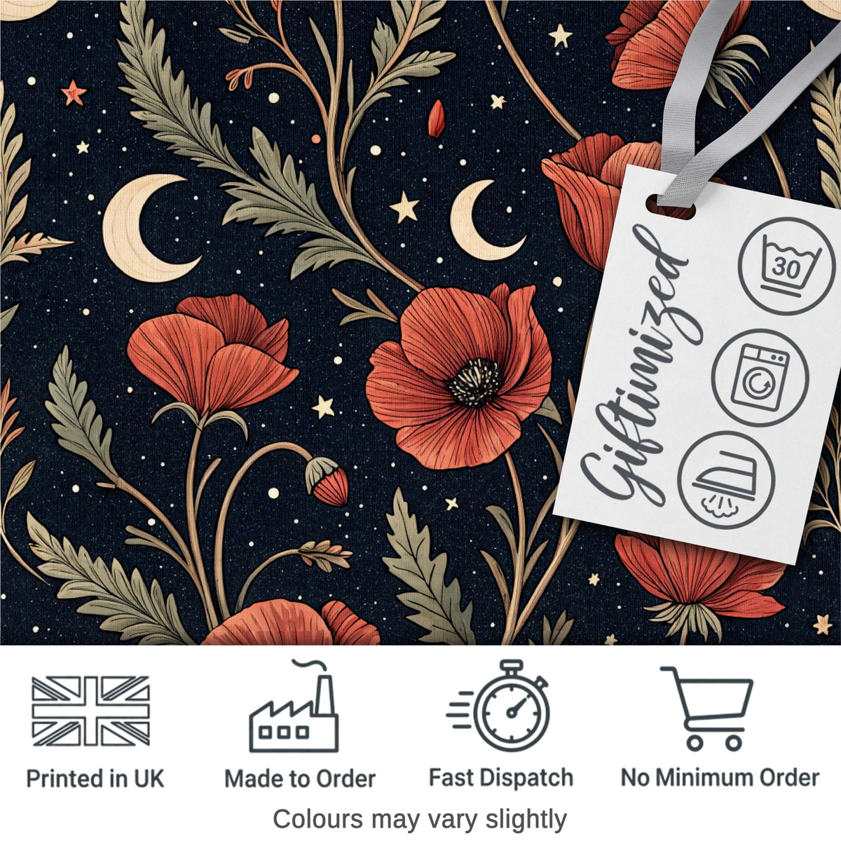 Golden Celestial Floral Swirl Stars Night Seamless Pattern Lovely  Digital Print Material by the Metre UK Sewing Quilting Textile
