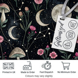 Mystical Tree Moon Stars Celestial Forest Seamless Pattern Lovely  Digital Print Material by the Metre UK Sewing Quilting Textile