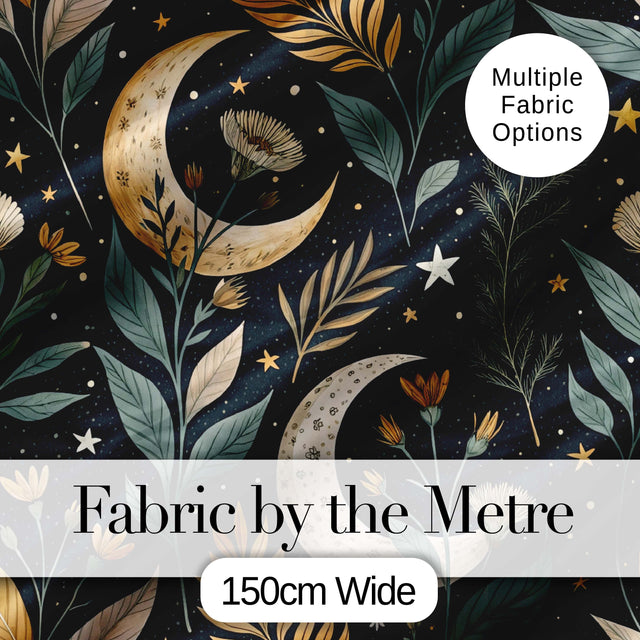 Enchanted Mushroom Forest Night Sky Seamless Pattern Lovely  Digital Print Material by the Metre UK Sewing Quilting Textile
