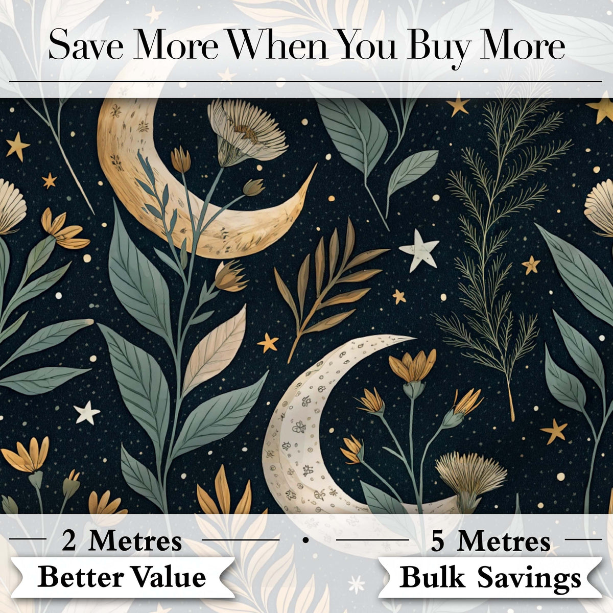 Enchanted Mushroom Forest Night Sky Seamless Pattern Lovely  Digital Print Material by the Metre UK Sewing Quilting Textile