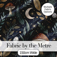 Golden Mushrooml Floral Spiral Stars Night Seamless Pattern Lovely  Digital Print Material by the Metre UK Sewing Quilting Textile