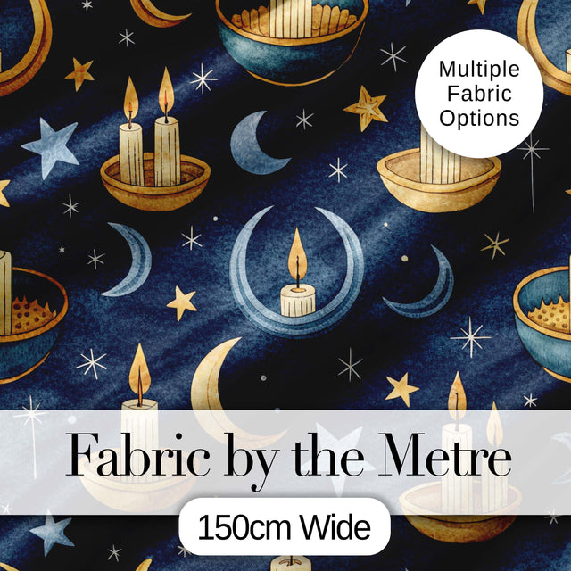 Moon Mushroom Botanical Night Garden Seamless Pattern Lovely  Digital Print Material by the Metre UK Sewing Quilting Textile