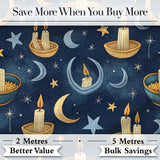Moon Mushroom Botanical Night Garden Seamless Pattern Lovely  Digital Print Material by the Metre UK Sewing Quilting Textile