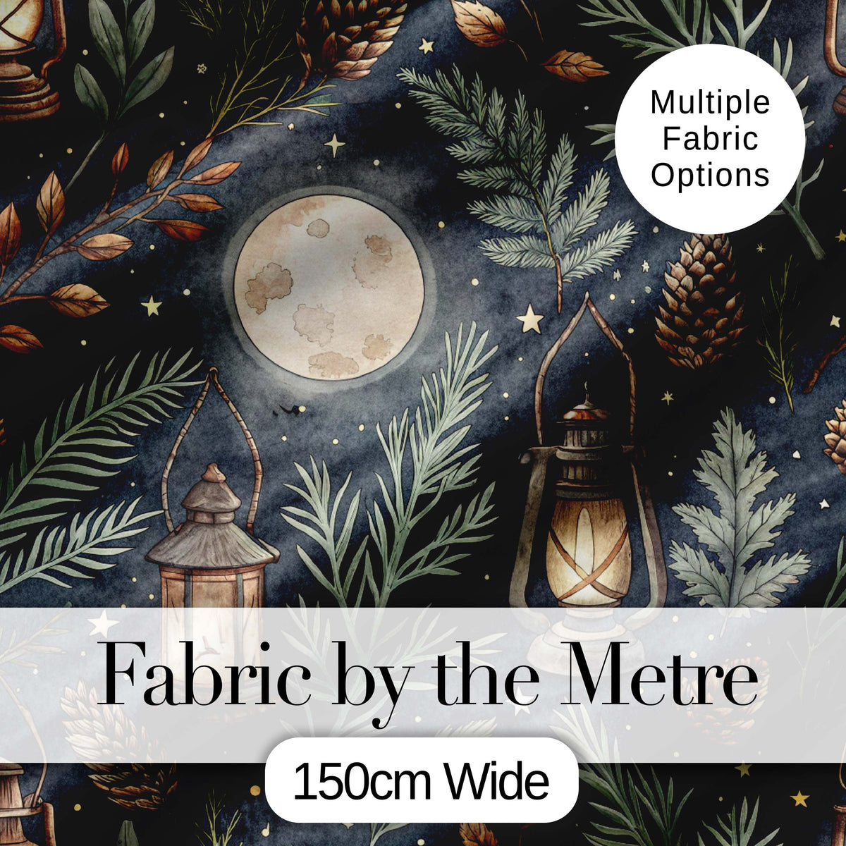 Celestial Botanical Moon Phases Sacred Night Seamless Pattern Lovely  Digital Print Material by the Metre UK Sewing Quilting Textile