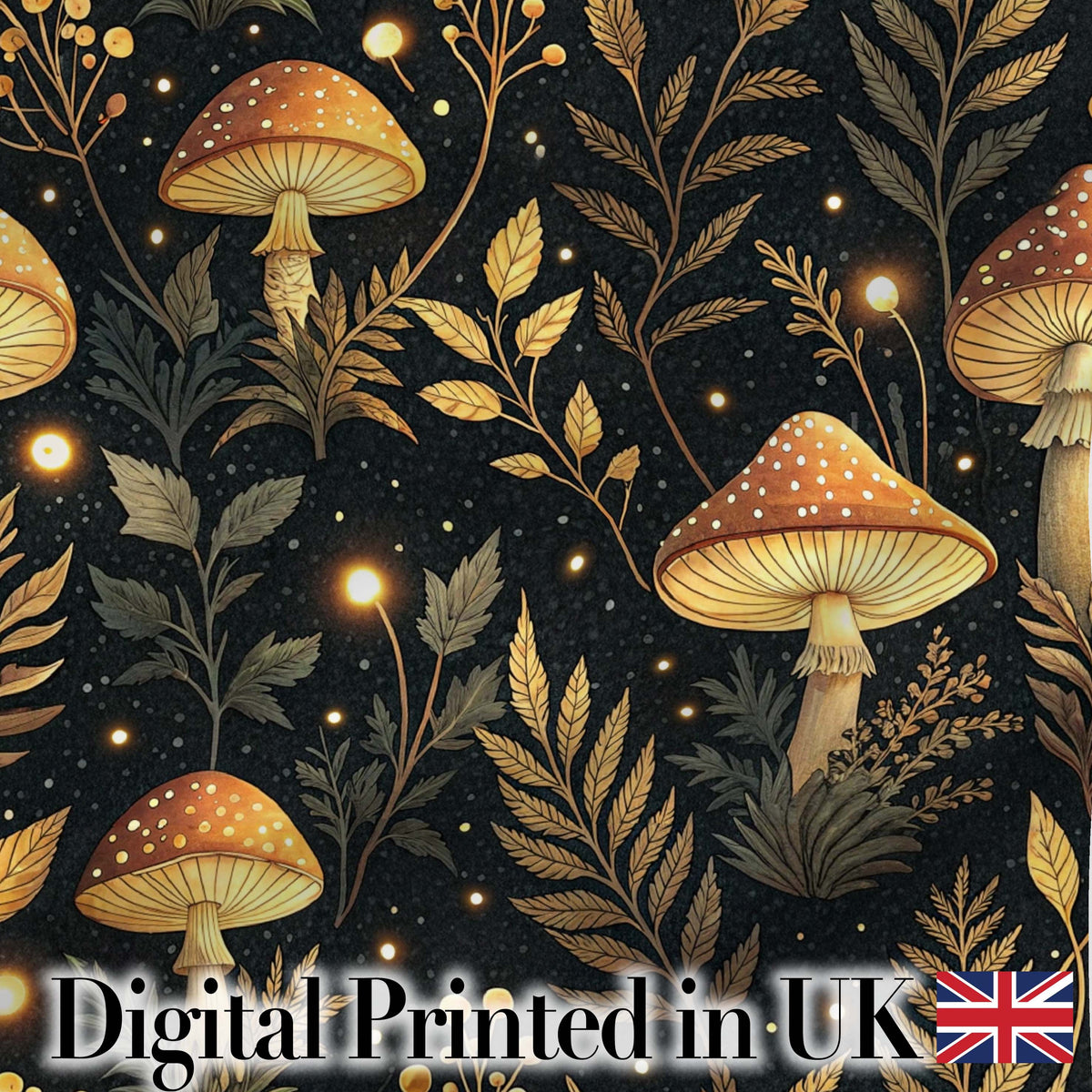 Blue Floral Night Sky Botanical Stars Seamless Pattern Lovely  Digital Print Material by the Metre UK Sewing Quilting Textile