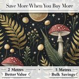 Botanical Crescent Moon Floral Night Seamless Pattern Lovely  Digital Print Material by the Metre UK Sewing Quilting Textile
