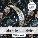Magical Mushroom Crescent Moon Night Seamless Pattern Lovely  Digital Print Material by the Metre UK Sewing Quilting Textile