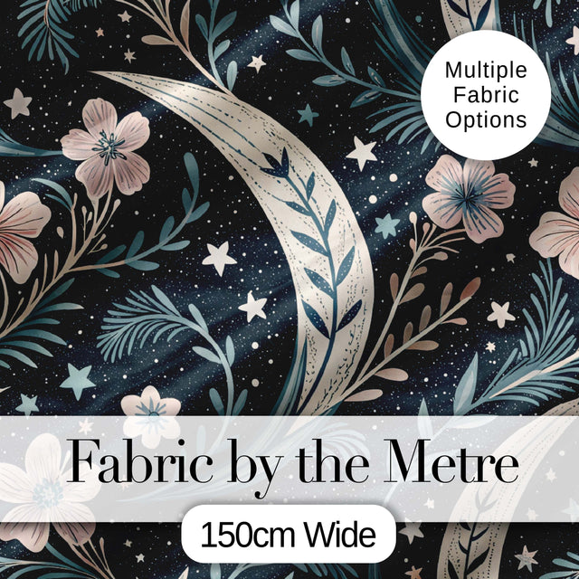 Magical Mushroom Crescent Moon Night Seamless Pattern Lovely  Digital Print Material by the Metre UK Sewing Quilting Textile