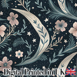 Magical Mushroom Crescent Moon Night Seamless Pattern Lovely  Digital Print Material by the Metre UK Sewing Quilting Textile