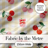 Cherry Fruit Vertical Stripe Soft Pastel Background Seamless Pattern  Digital Print Material by the Metre UK Sewing Quilting Textile