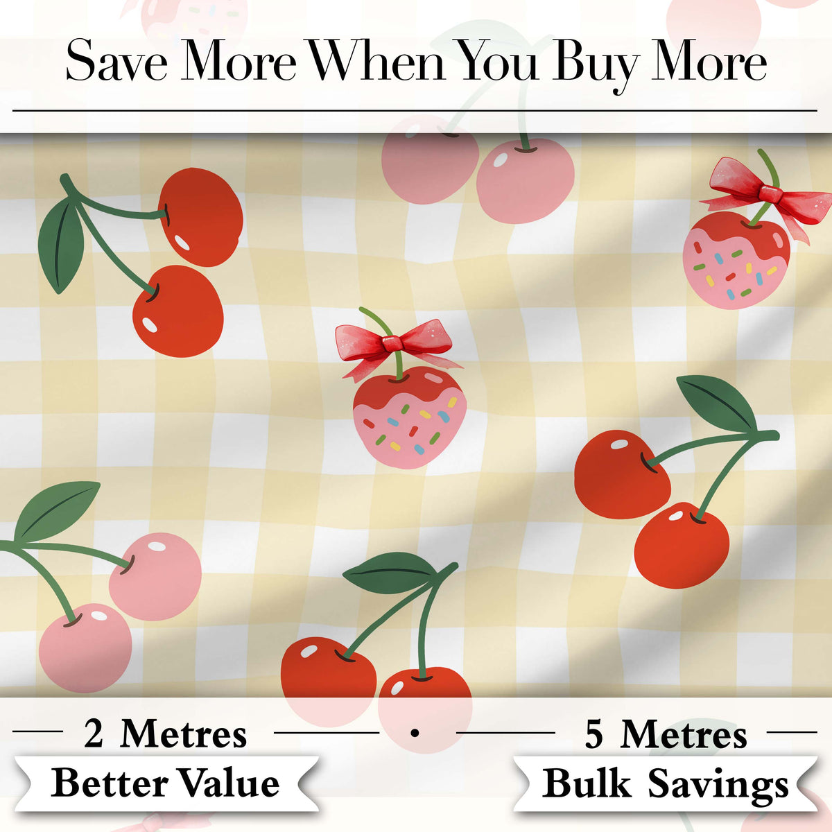 Cherry Fruit Vertical Stripe Soft Pastel Background Seamless Pattern  Digital Print Material by the Metre UK Sewing Quilting Textile