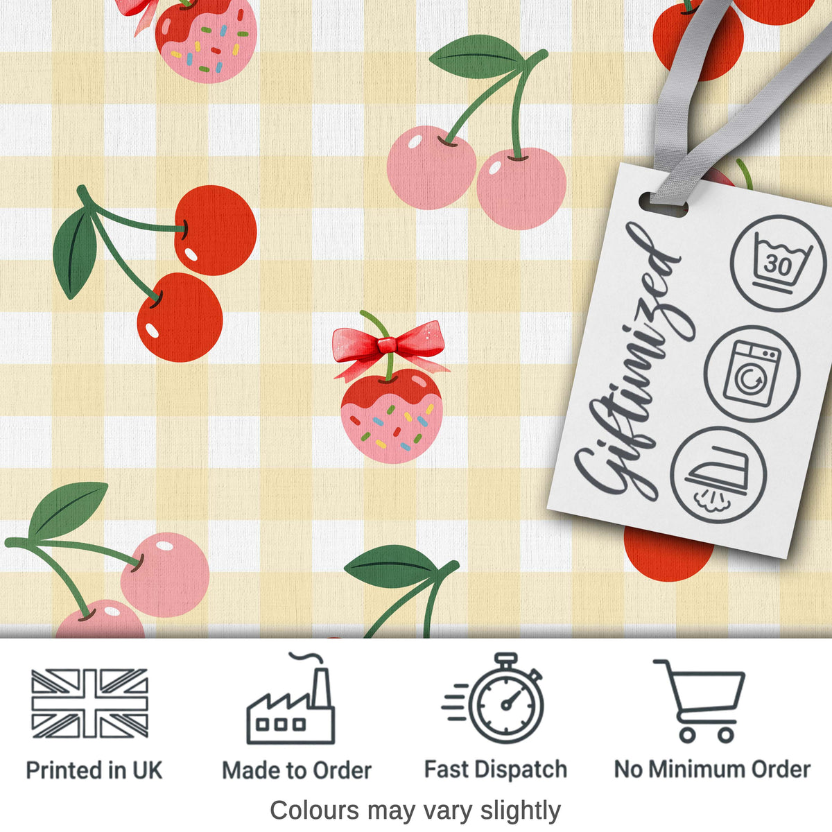 Cherry Fruit Vertical Stripe Soft Pastel Background Seamless Pattern  Digital Print Material by the Metre UK Sewing Quilting Textile