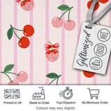 Cherry Bow Ribbon Cute Minimal Black Background Seamless Pattern  Digital Print Material by the Metre UK Sewing Quilting Textile