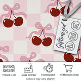 Cherry Bow Ribbon Cute Warm Beige Neutral Background Seamless Lovely  Digital Print Material by the Metre UK Sewing Quilting Textile