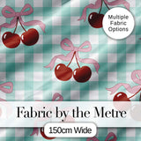 Cherry Bow Ribbon Cute Light Grey Minimal Background Seamless Lovely  Digital Print Material by the Metre UK Sewing Quilting Textile