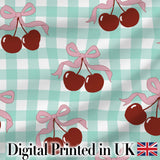 Cherry Bow Ribbon Cute Light Grey Minimal Background Seamless Lovely  Digital Print Material by the Metre UK Sewing Quilting Textile