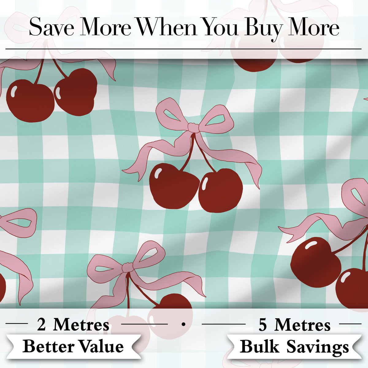 Cherry Bow Ribbon Cute Light Grey Minimal Background Seamless Lovely  Digital Print Material by the Metre UK Sewing Quilting Textile