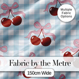 Cherry Bow Ribbon Cute Lavender Pastel Background Seamless Pattern  Digital Print Material by the Metre UK Sewing Quilting Textile