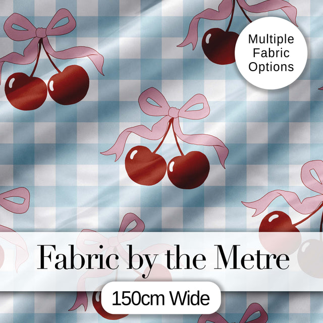 Cherry Bow Ribbon Cute Lavender Pastel Background Seamless Pattern  Digital Print Material by the Metre UK Sewing Quilting Textile