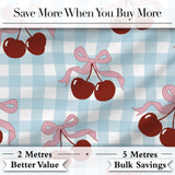 Cherry Bow Ribbon Cute Lavender Pastel Background Seamless Pattern  Digital Print Material by the Metre UK Sewing Quilting Textile