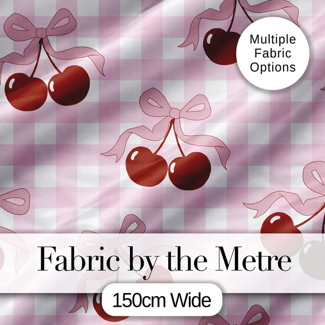 Cherry Bow Ribbon Cute Golden Beige Soft Background Seamless Pattern  Digital Print Material by the Metre UK Sewing Quilting Textile