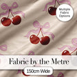 Watercolor Cherry Bow Ribbon Pink Gingham Picnic Check Seamless  Digital Print Material by the Metre UK Sewing Quilting Textile