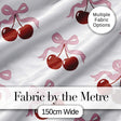 Watercolor Cherry Bow Ribbon Blue Beige Gingham Seamless Pattern  Digital Print Material by the Metre UK Sewing Quilting Textile