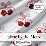 Watercolor Cherry Bow Ribbon Blue Beige Gingham Seamless Pattern  Digital Print Material by the Metre UK Sewing Quilting Textile